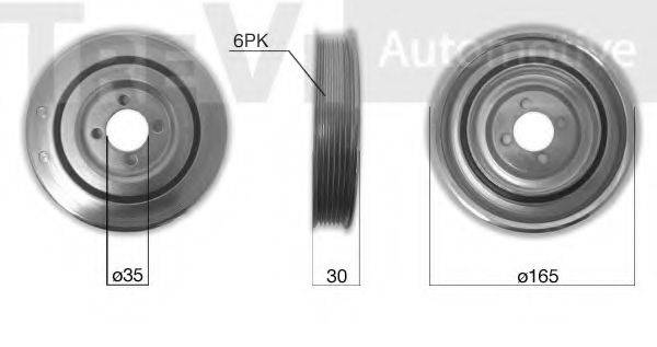 TREVI AUTOMOTIVE PC1014 Ремінний шків, колінчастий вал