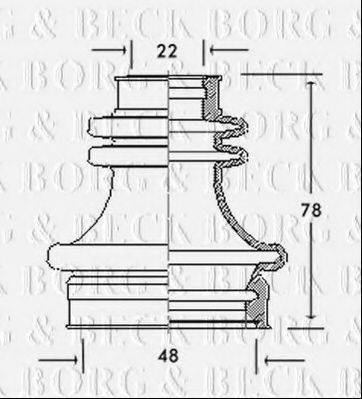 BORG & BECK BCB2043 Пильовик, приводний вал