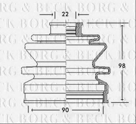 BORG & BECK BCB2242 Пильовик, приводний вал