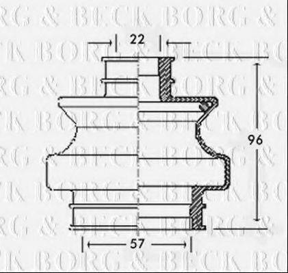 BORG & BECK BCB2305 Пильовик, приводний вал