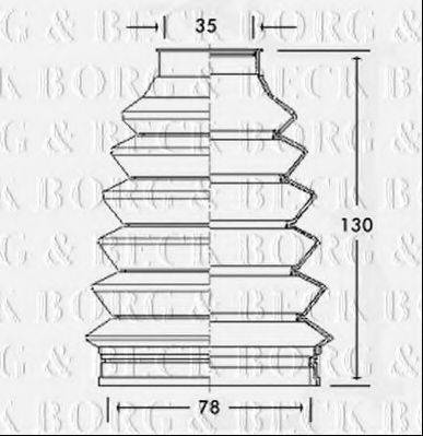 BORG & BECK BCB2340 Пильовик, приводний вал