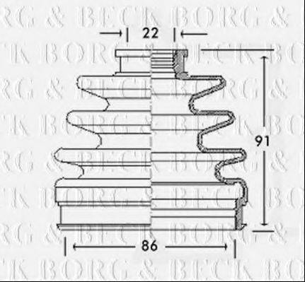 BORG & BECK BCB2342 Пильовик, приводний вал