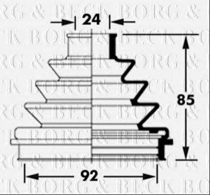 BORG & BECK BCB2373 Пильовик, приводний вал