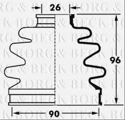 BORG & BECK BCB2398 Пильовик, приводний вал