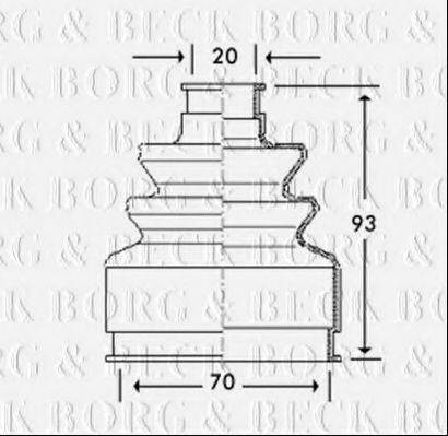 BORG & BECK BCB2783 Пильовик, приводний вал