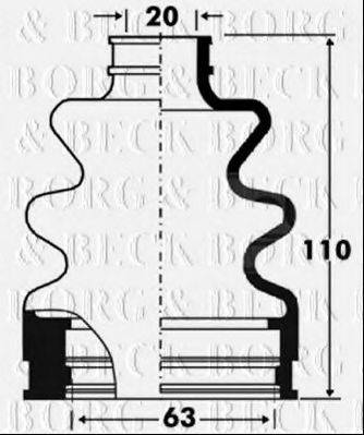 BORG & BECK BCB2887 Пильовик, приводний вал