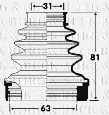 BORG & BECK BCB2889 Пильовик, приводний вал