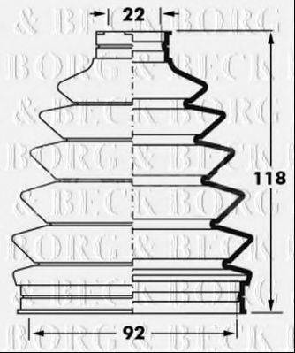 BORG & BECK BCB6025 Пильовик, приводний вал