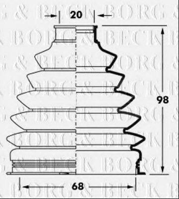 BORG & BECK BCB6052 Пильовик, приводний вал