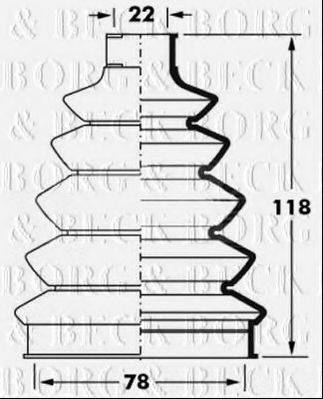 BORG & BECK BCB6060 Пильовик, приводний вал