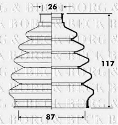 BORG & BECK BCB6077 Пильовик, приводний вал