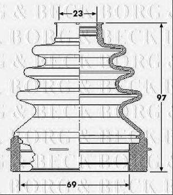 BORG & BECK BCB6187 Пильовик, приводний вал