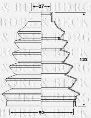 BORG & BECK BCB6235 Пильовик, приводний вал