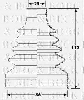 BORG & BECK BCB6256 Пильовик, приводний вал