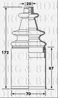 BORG & BECK BCB6271 Пильовик, приводний вал