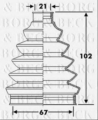 BORG & BECK BCB6277 Пильовик, приводний вал