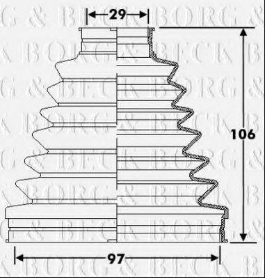 BORG & BECK BCB6290 Пильовик, приводний вал