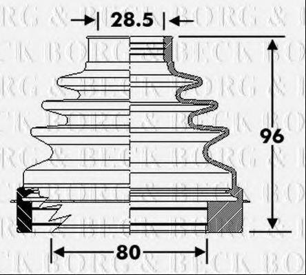 BORG & BECK BCB6297 Пильовик, приводний вал