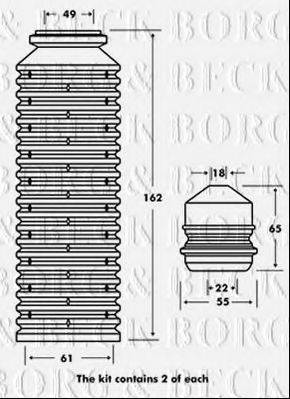 BORG & BECK BPK7002 Пилозахисний комплект, амортизатор