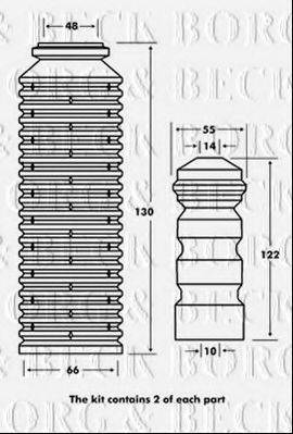 BORG & BECK BPK7087 Пилозахисний комплект, амортизатор