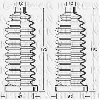 BORG & BECK BSG3104 Пильовик, рульове управління