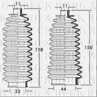 BORG & BECK BSG3149 Пильовик, рульове управління