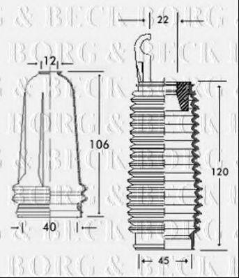 BORG & BECK BSG3226 Пильовик, рульове управління