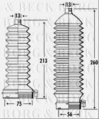 BORG & BECK BSG3321 Пильовик, рульове управління