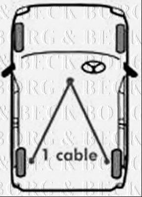 BORG & BECK BKB1151 Трос, стоянкова гальмівна система