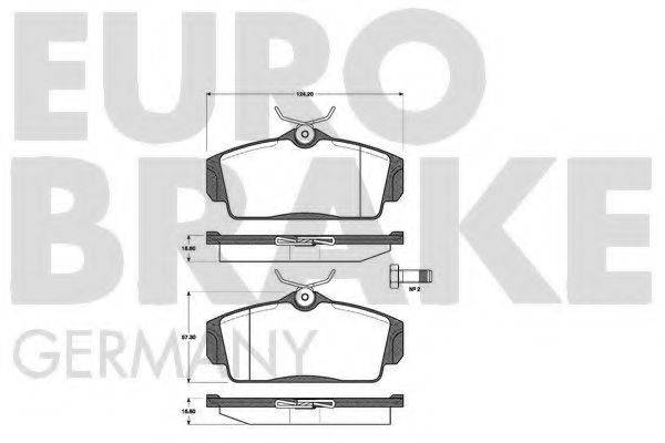 EUROBRAKE 5502222254 Комплект гальмівних колодок, дискове гальмо