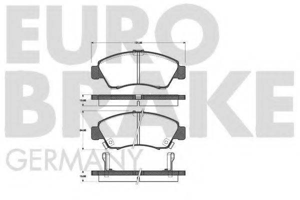 EUROBRAKE 5502222625 Комплект гальмівних колодок, дискове гальмо