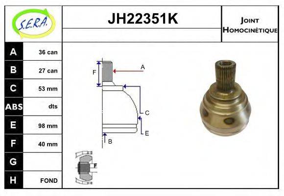 SERA JH22351K Шарнірний комплект, приводний вал