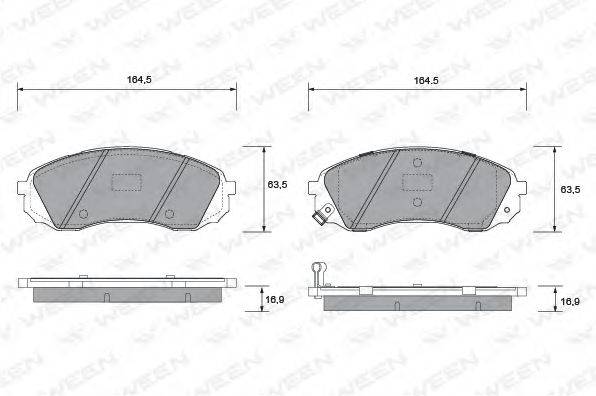 WEEN 1512584 Комплект гальмівних колодок, дискове гальмо