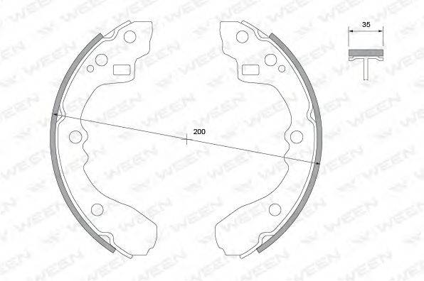 WEEN 1522015 Комплект гальмівних колодок