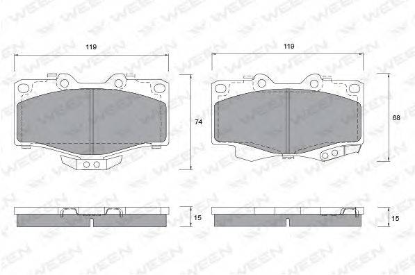 WEEN 1511145 Комплект гальмівних колодок, дискове гальмо