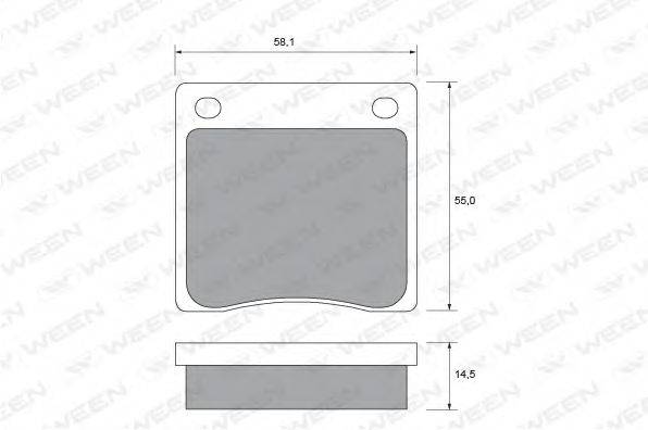 WEEN 1511750 Комплект гальмівних колодок, дискове гальмо