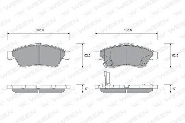 WEEN 1512263 Комплект гальмівних колодок, дискове гальмо