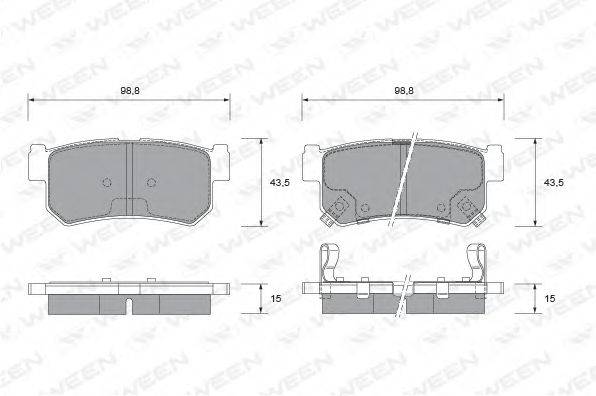 WEEN 1512331 Комплект гальмівних колодок, дискове гальмо