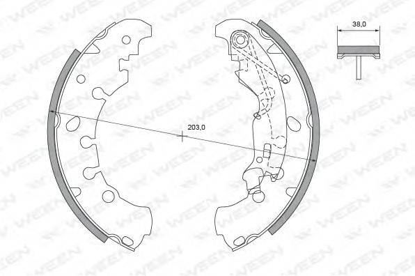 WEEN 1522019 Комплект гальмівних колодок