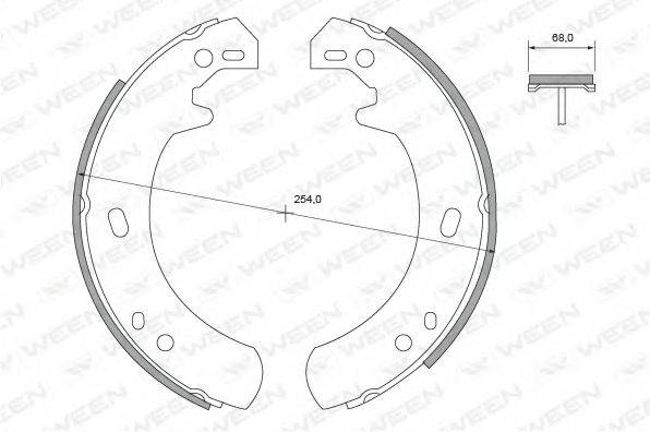 WEEN 1522110 Комплект гальмівних колодок, стоянкова гальмівна система