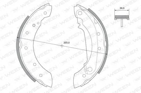 WEEN 1522221 Комплект гальмівних колодок