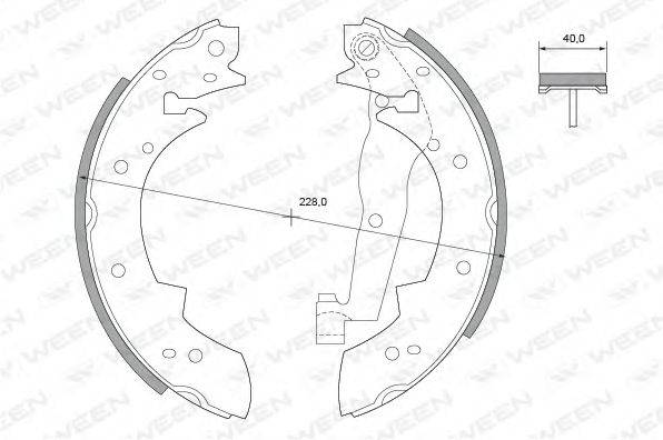 WEEN 1522226 Комплект гальмівних колодок