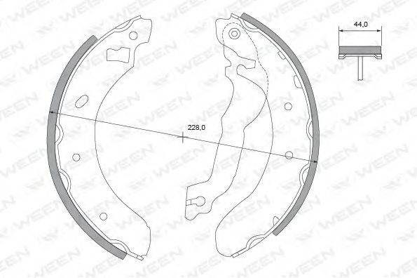 WEEN 1522229 Комплект гальмівних колодок