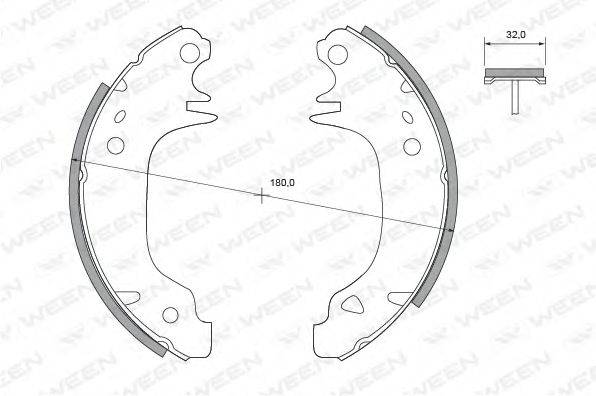 WEEN 1522292 Комплект гальмівних колодок