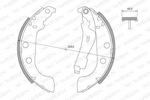 WEEN 1522324 Комплект гальмівних колодок