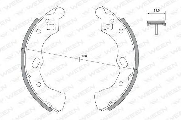 WEEN 1522389 Комплект гальмівних колодок