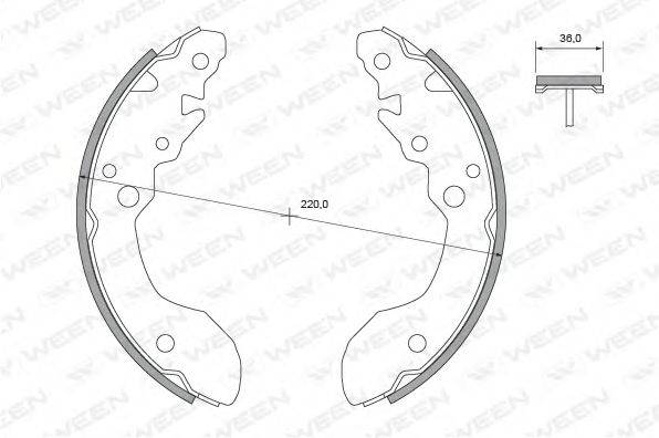 WEEN 1522436 Комплект гальмівних колодок