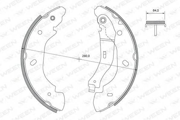 WEEN 1522445 Комплект гальмівних колодок