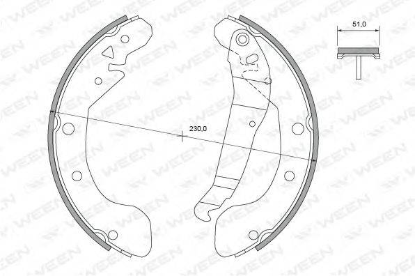 WEEN 1522457 Комплект гальмівних колодок