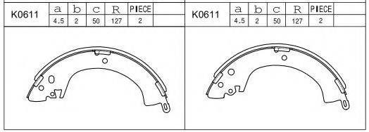 ASIMCO K0611 Комплект гальмівних колодок